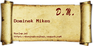 Dominek Mikes névjegykártya